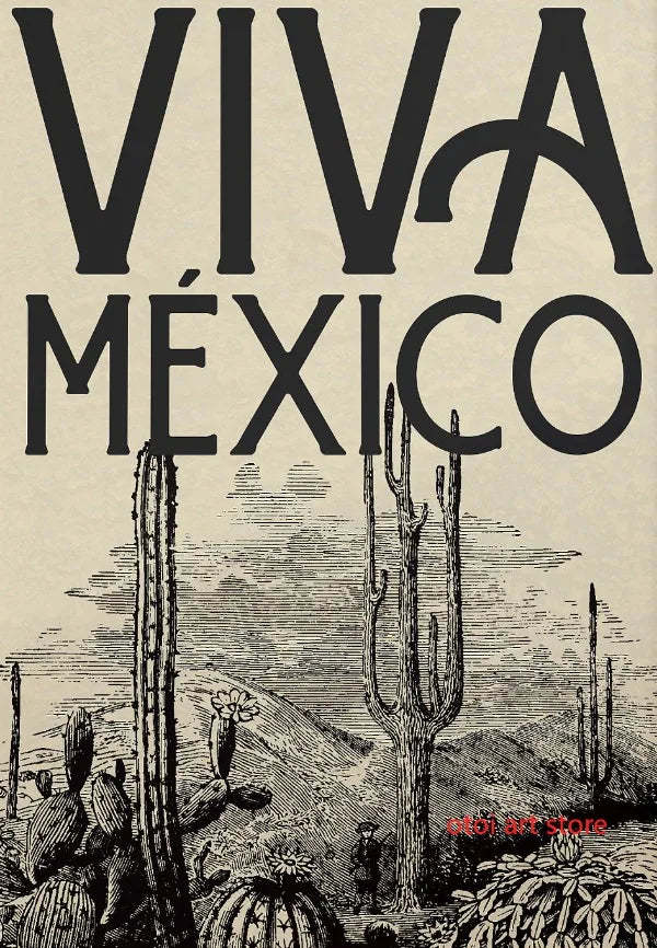 affiche d'art rétro paysage urbain vintage du mexique