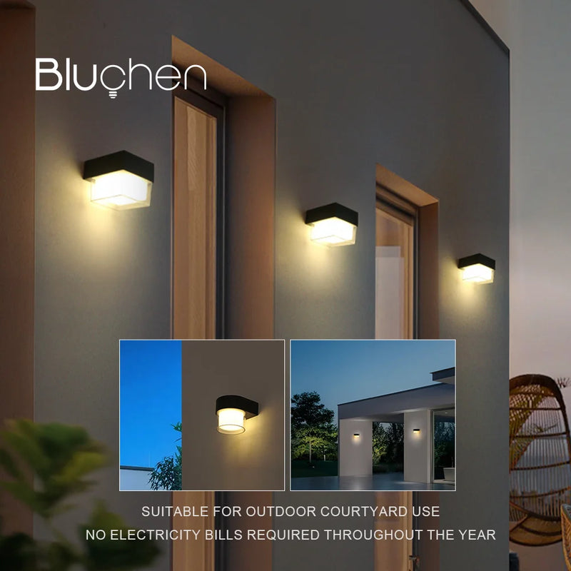 applique murale solaire moderne étanche pour extérieur jardin