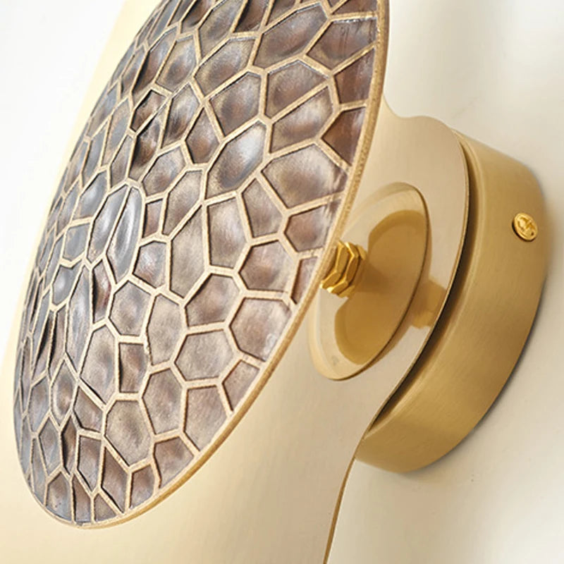 applique murale vintage en bronze et fer en forme de lune