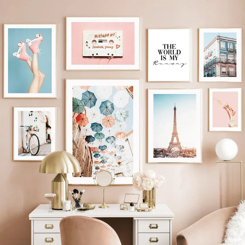 affiche art mural mode ville london paris fille nordique