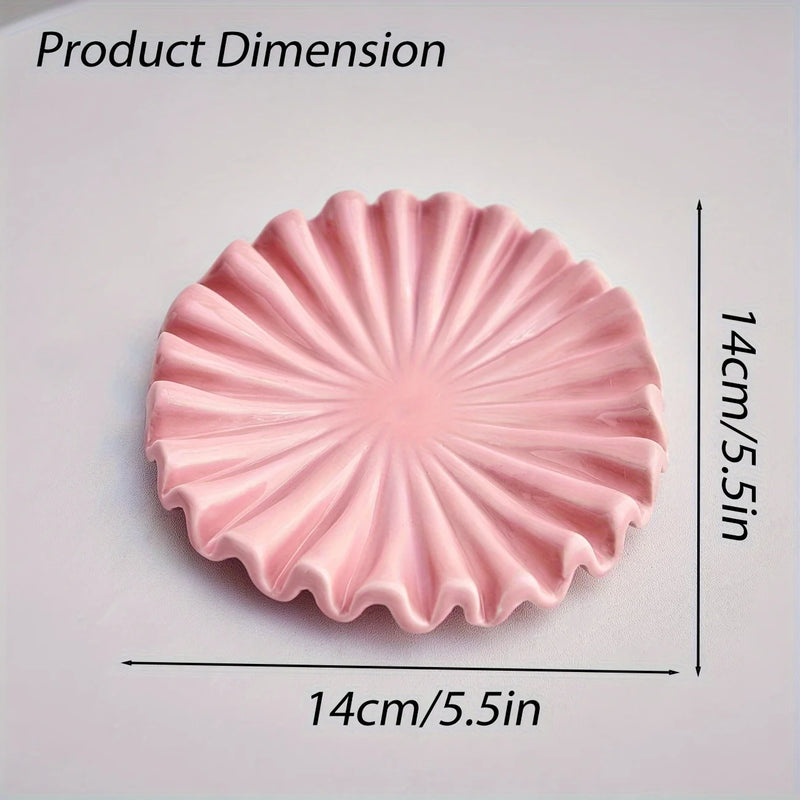 plateau à bijoux élégant en céramique design festonné moderne