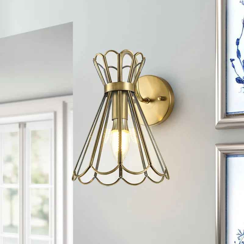 Applique murale LED de luxe entièrement en cuivre