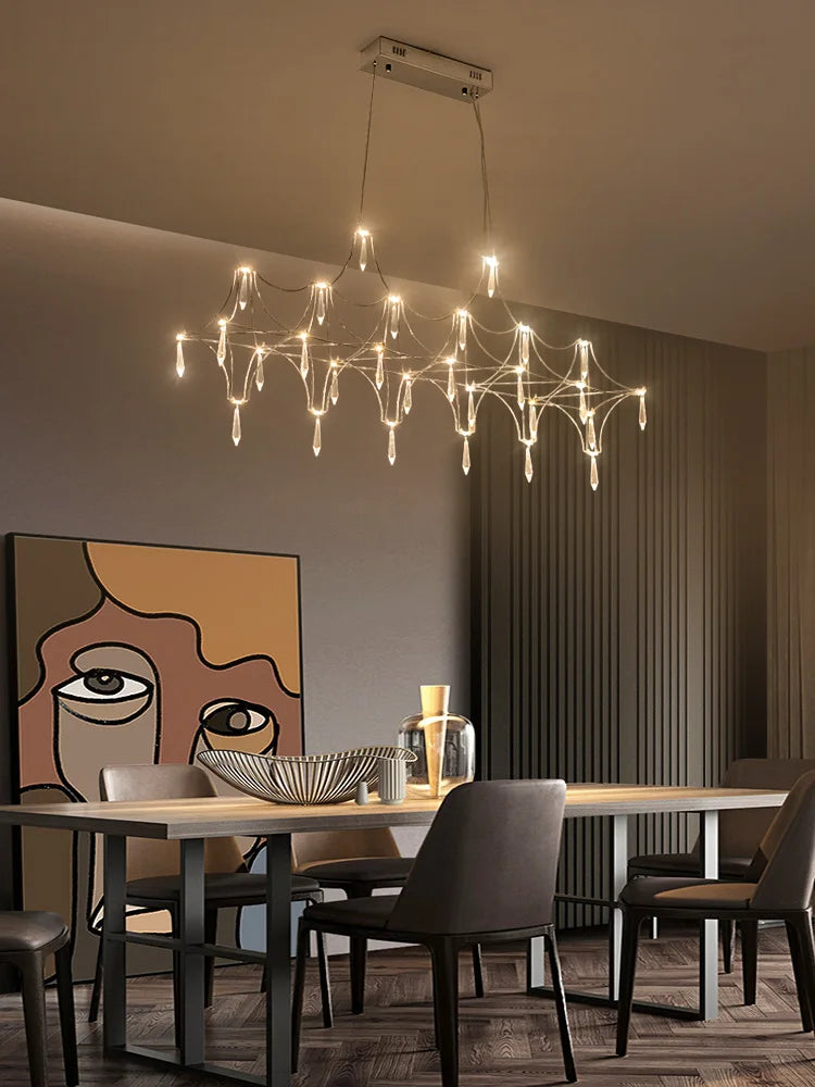 lustre postmoderne en cristal de luxe design nordique led