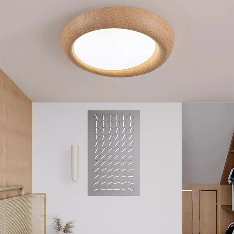 Plafonnier LED nordique en bois acrylique résistant à la lumière bleue