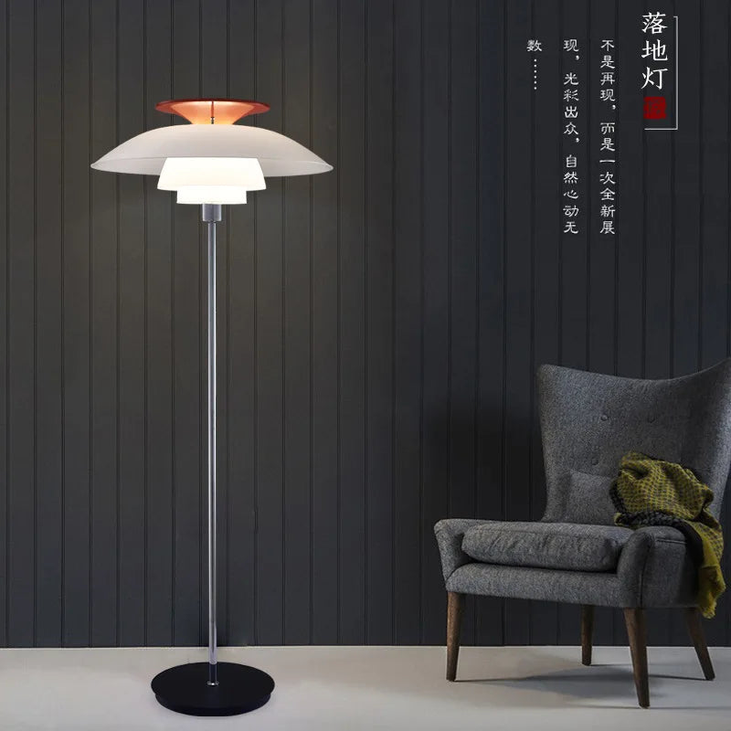 Lampadaire LED Nordic Classique Acrylique Métal