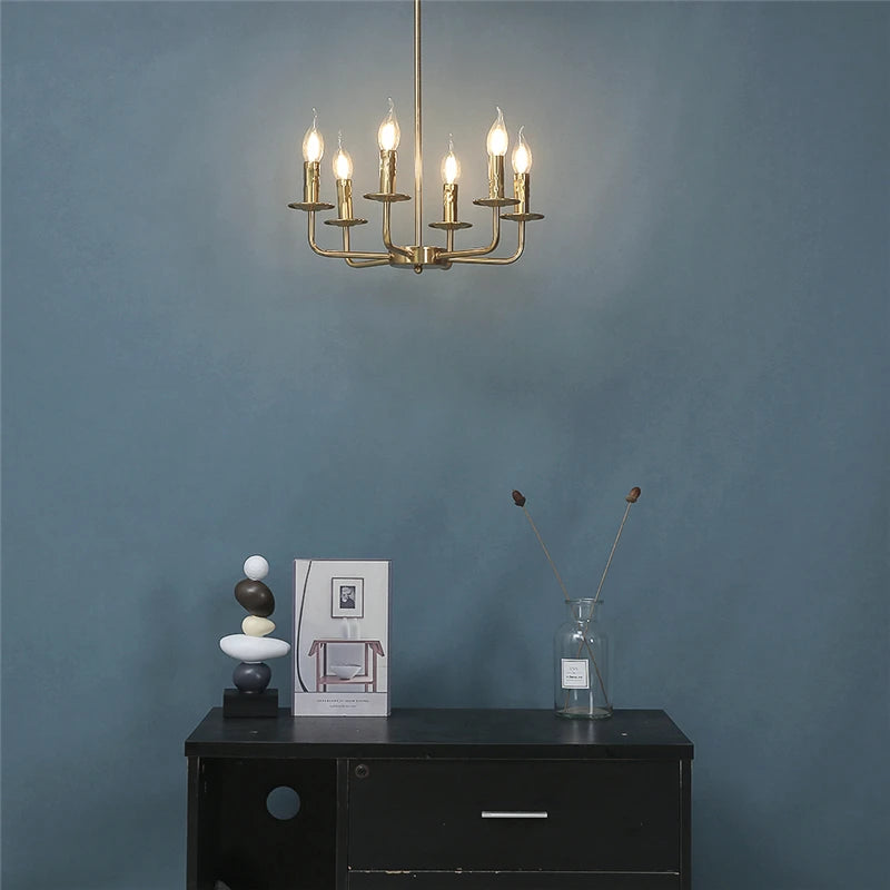 lustre moderne simple en fer avec lumière créative