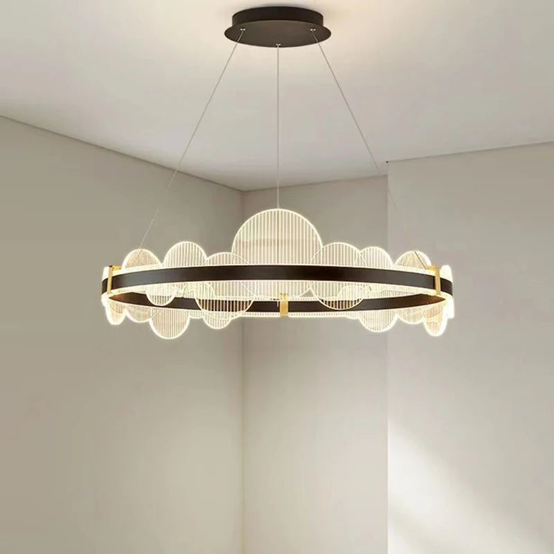 anneau en or noir avec télécommande gradation acrylique