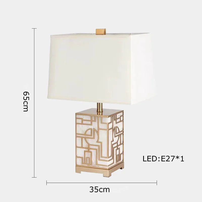 lampe à poser rétro en tissu marbré pour décoration intérieure