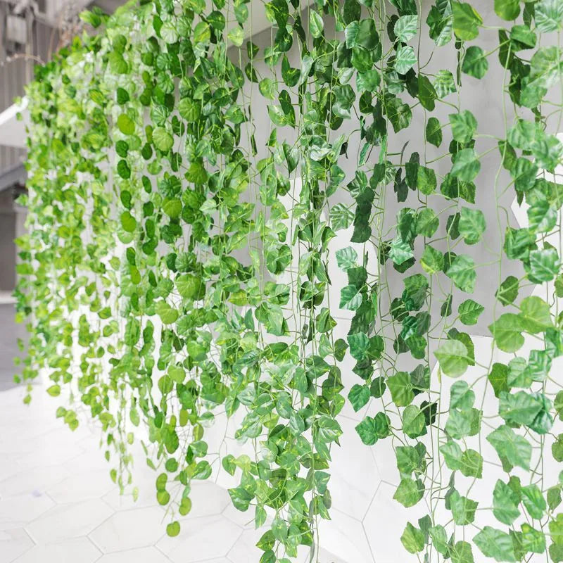plante artificielle lierre suspendue pour décoration murale et mariage