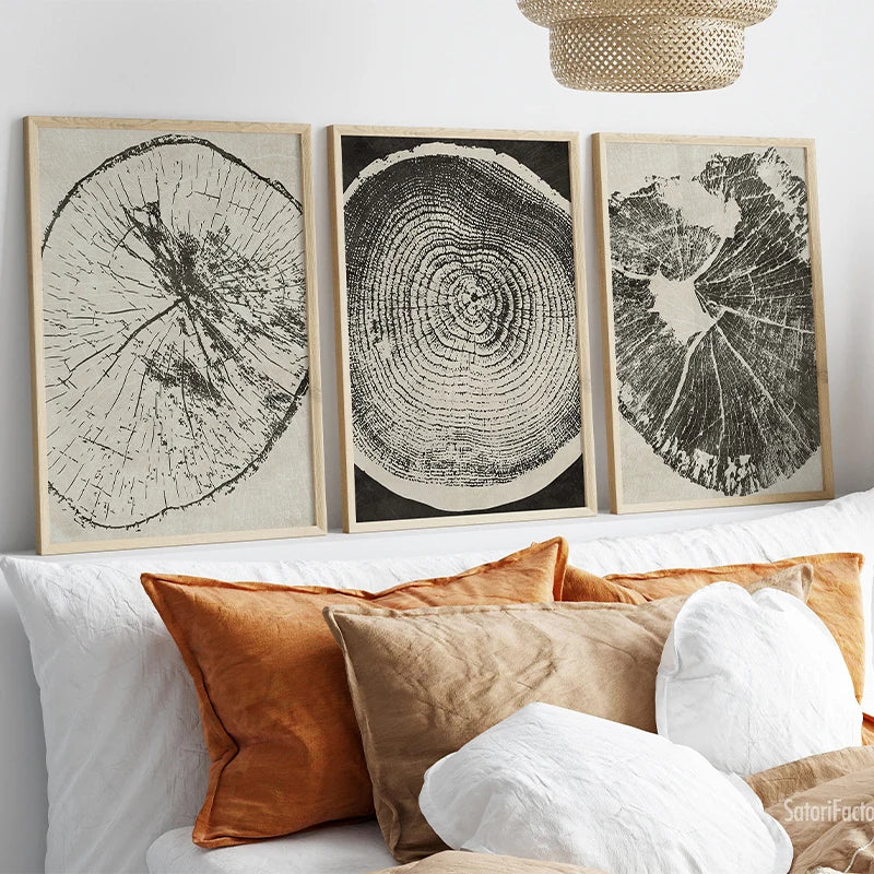 affiches abstraites sur les anneaux des arbres décorations murales artistiques