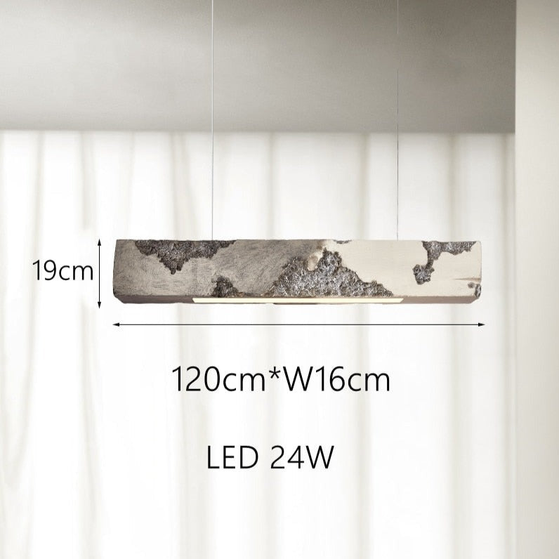 Lustre design longue rectangulaire avec touche coloré Hazel