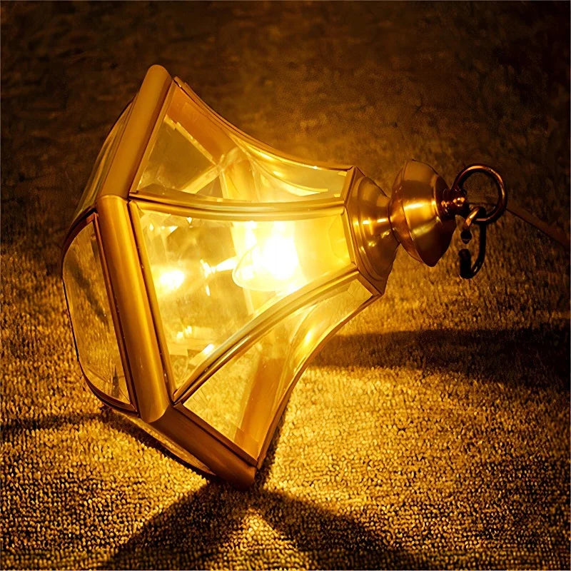 lustre de style rural américain en cuivre plein étanche