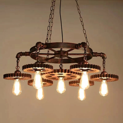 lustre vintage en fer forgé pour décor rustique industriel