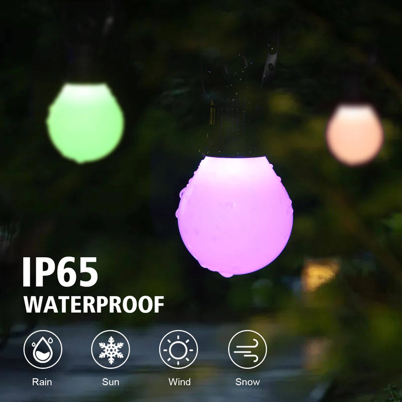 guirlande lumineuse led extérieure étanche bluetooth 25 ampoules décoratives