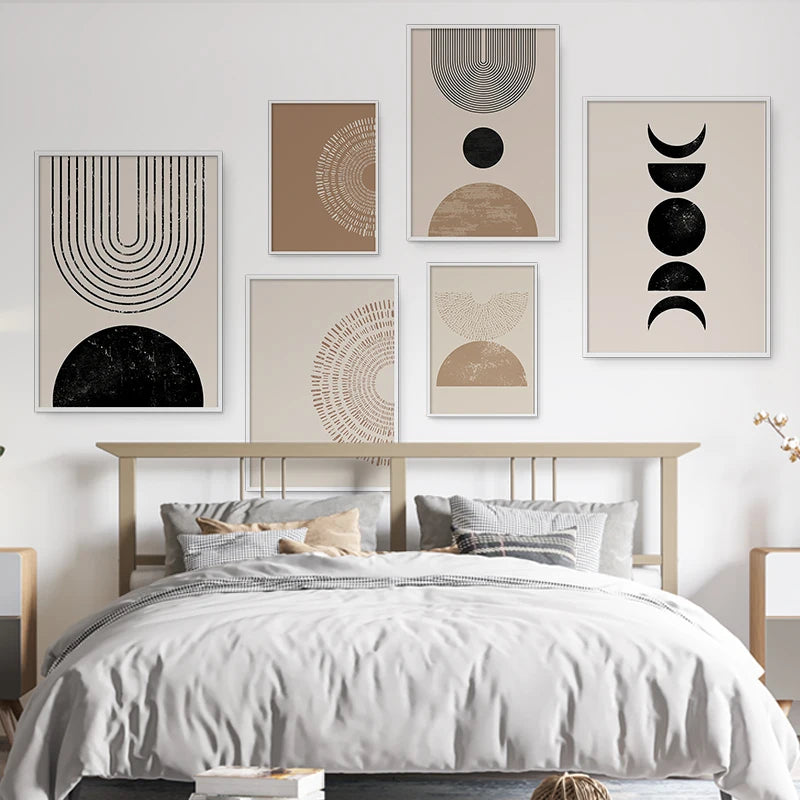 peinture abstraite moderne lignes géométriques pour décoration murale