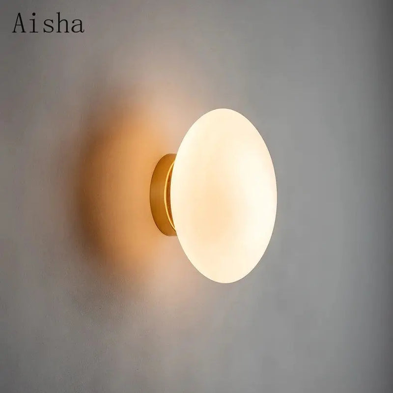 applique murale moderne en verre doré pour intérieur décoratif