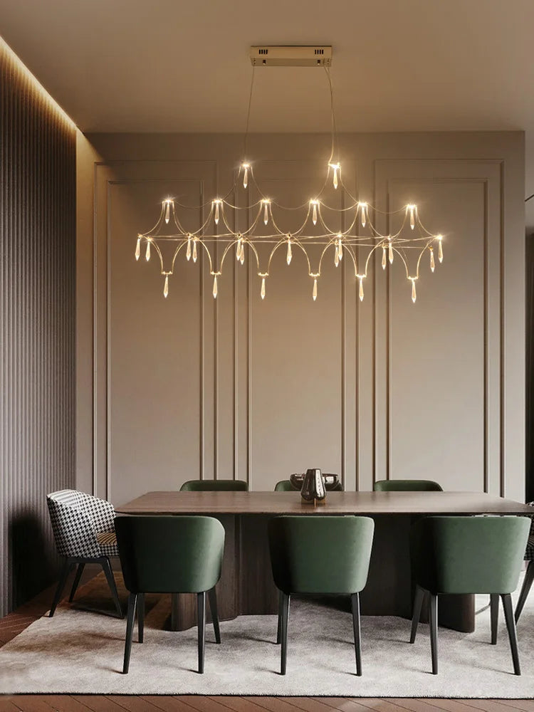 lustre postmoderne en cristal de luxe design nordique led