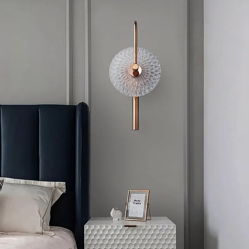 applique murale led ronde en verre pour ambiance