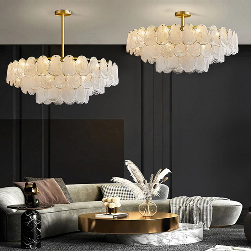 lustre suspendu en verre design nuage créatif moderne