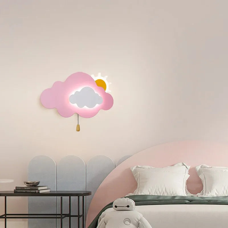 Applique murale de chevet murale en forme de nuage pour enfants minimaliste moderne