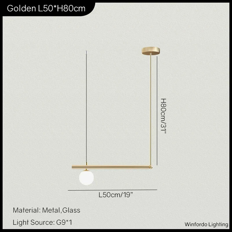 suspension design moderne avec boule de verre élégante