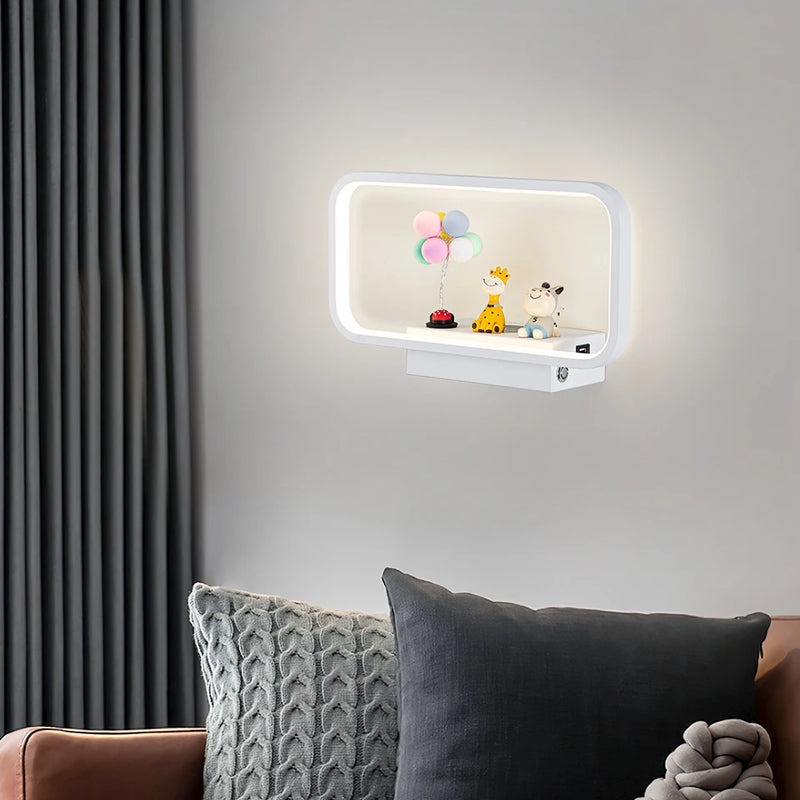 applique murale moderne tactile avec variateur et charge usb sans fil