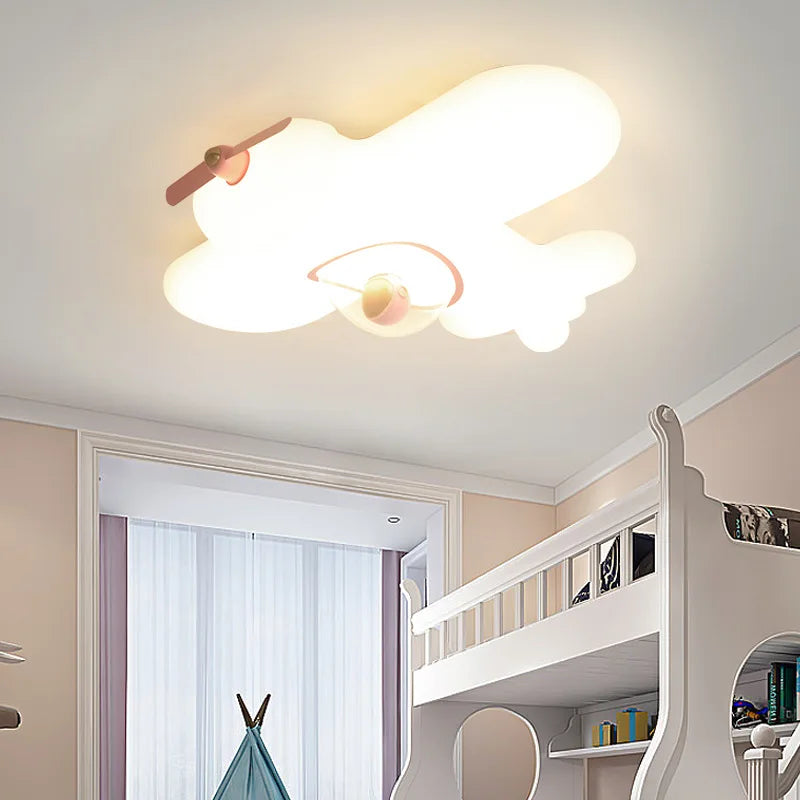 plafonnier led moderne pour chambre d'enfants en forme d'avion