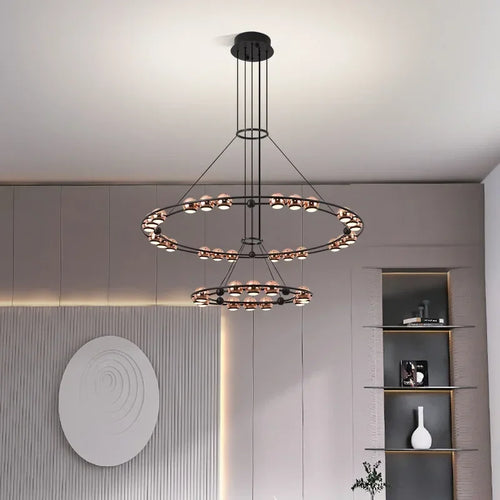 lustre led moderne en forme de haricot pour salon luxueux