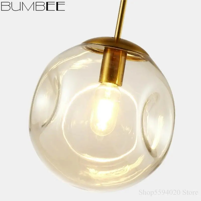 lustre suspension industriel simple boule verre moderne nordique