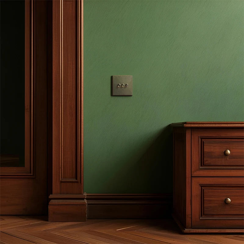 Prise double RJ45 en acier bronze vieilli bords arrondis