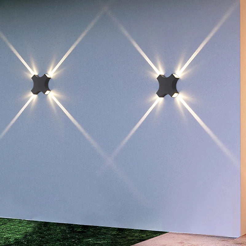 applique murale led étroite à quatre faisceaux pour éclairage extérieur jardin