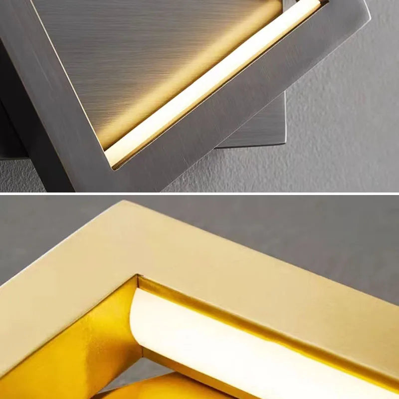 applique murale carrée modifiable en laiton pour décoration maison
