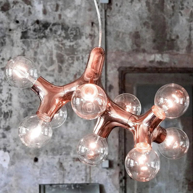 lustre design moléculaire nordique italien 2023 villa