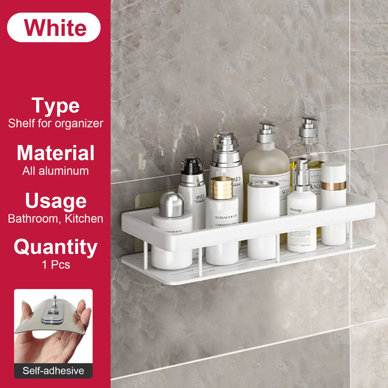 etagère murale sans perçage pour rangement de salle de bain et cuisine