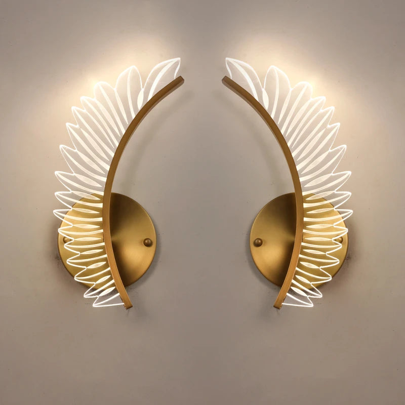 applique murale nordique art moderne plume luxe décor aile