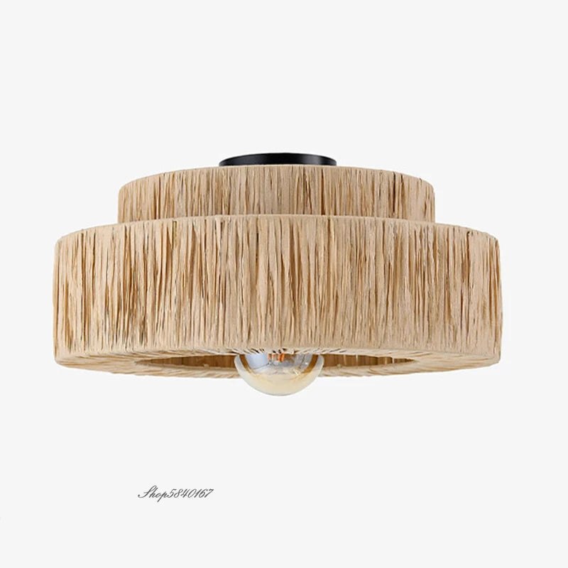 lustre en rotin style japonais fait à la main créatif