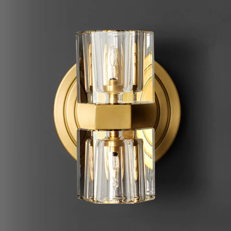 Applique murale design dorée en verre post-moderne pour chambre à coucher