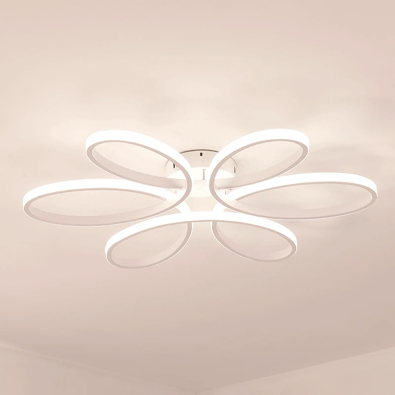 lustre moderne nordique led télécommande en forme de fleur