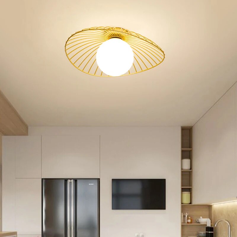 Lampe plafonnier art nordique verre solide