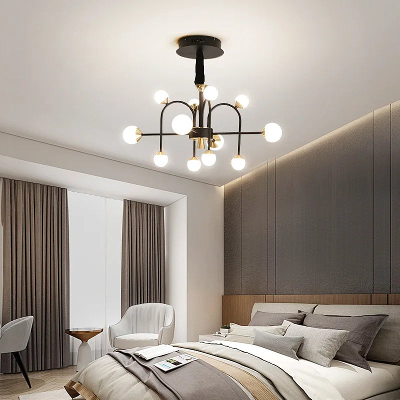 lustre boule de verre moderne simple et luxueux style nordique