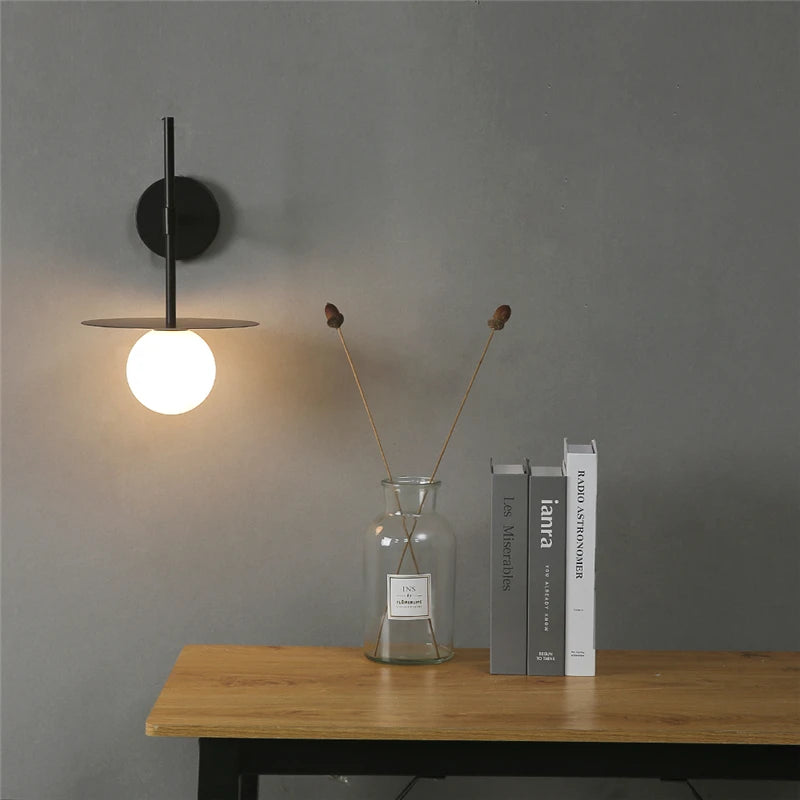 applique murale circulaires en fer et verre led personnalisables