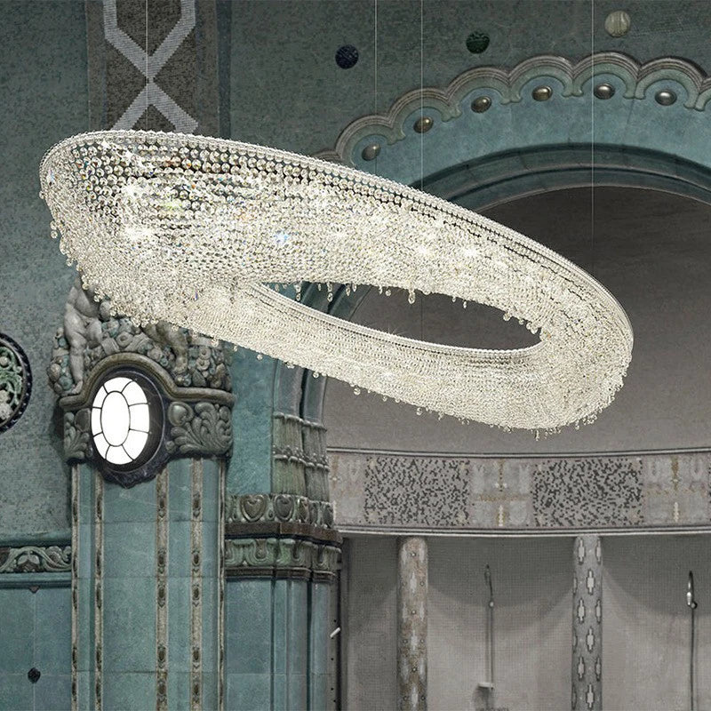 lustre créatif élégant en cristal transparent pour intérieur