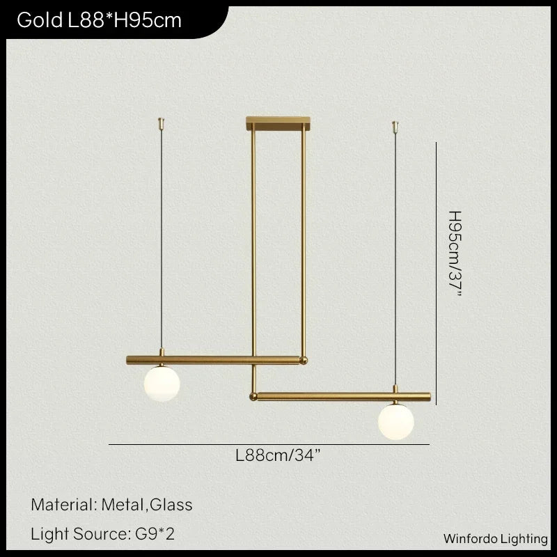 suspension design moderne avec boule de verre élégante