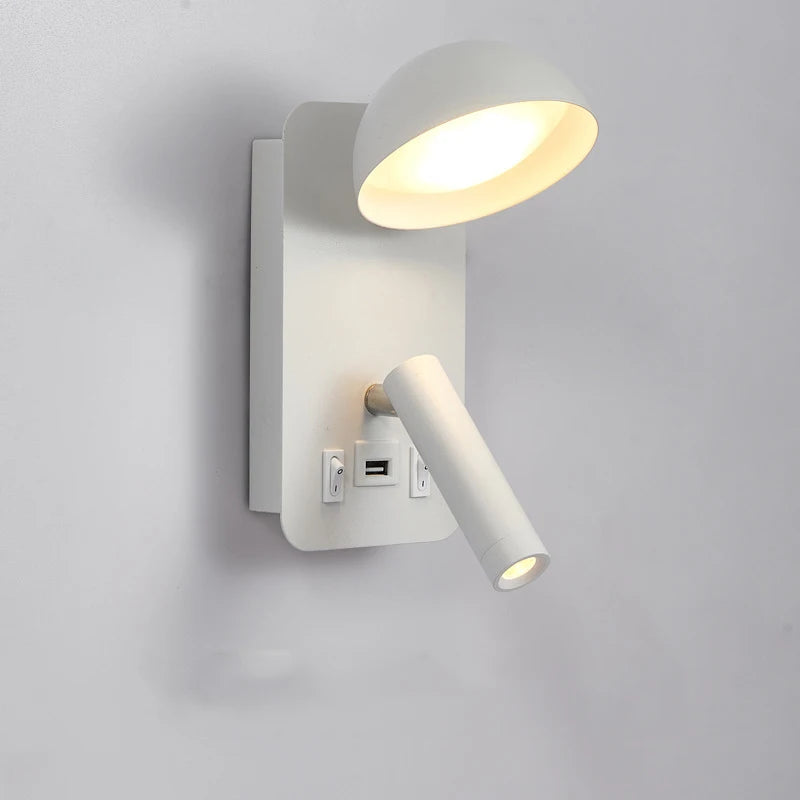 applique murale led luminaire avec interrupteur interface usb éclairage art