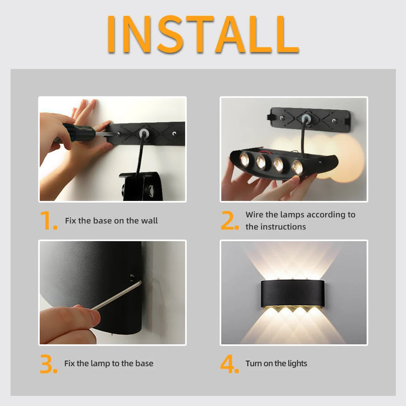 applique murale extérieure led luminaire étanche pour jardin décoratif