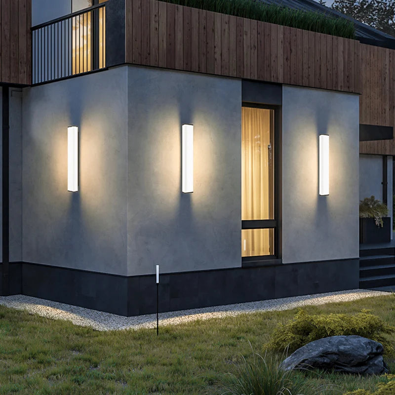 Acier inoxydable LED étanche longue applique murale moderne Ip65 éclairage extérieur jardin Villa balcon ligne lumière mur rondelle lumière 8