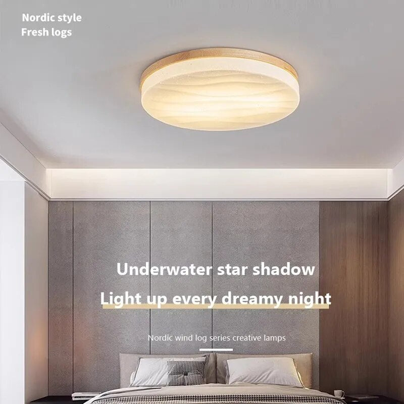 Lampe plafonnier bois nordique moderne