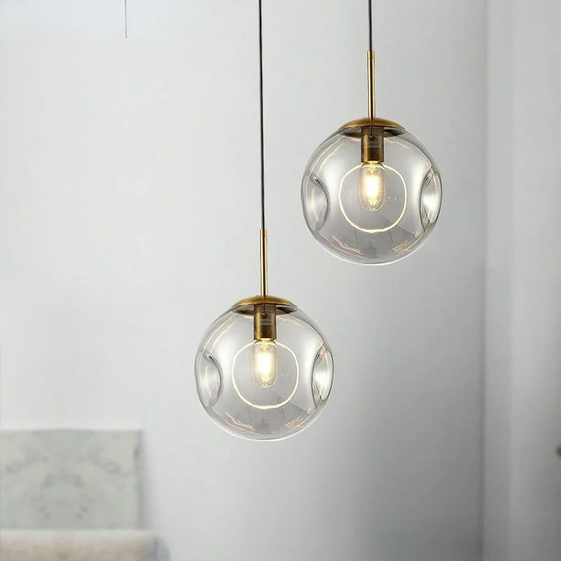 lustre suspension industriel simple boule verre moderne nordique