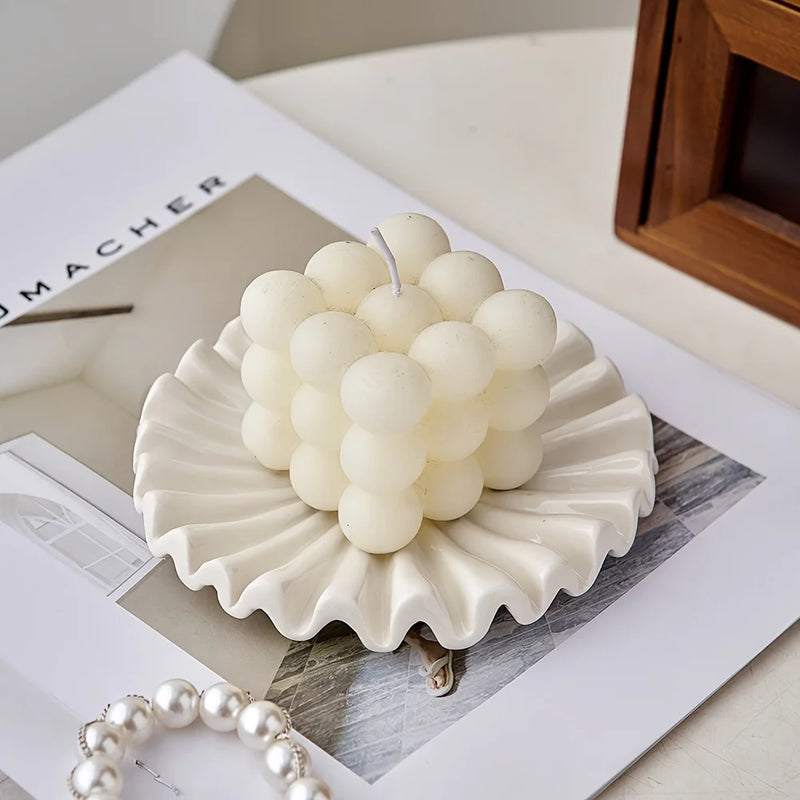 plateau à bijoux élégant en céramique design festonné moderne