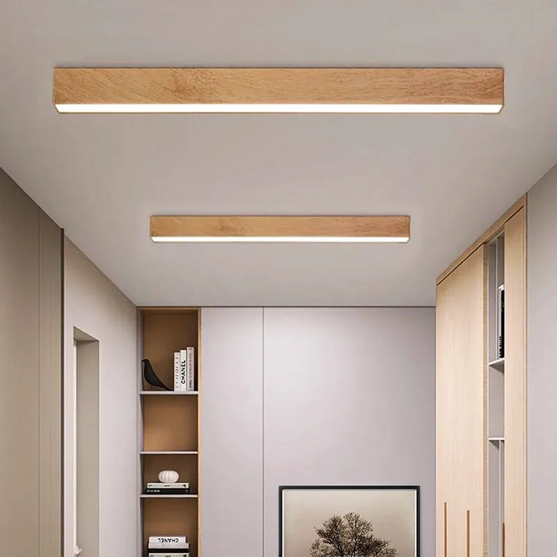 plafonnier led nordique en bois design minimaliste pour intérieur moderne